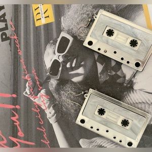 Cassette tape earrings retro 80s 90s novelty earrings nostalgic tape earrings